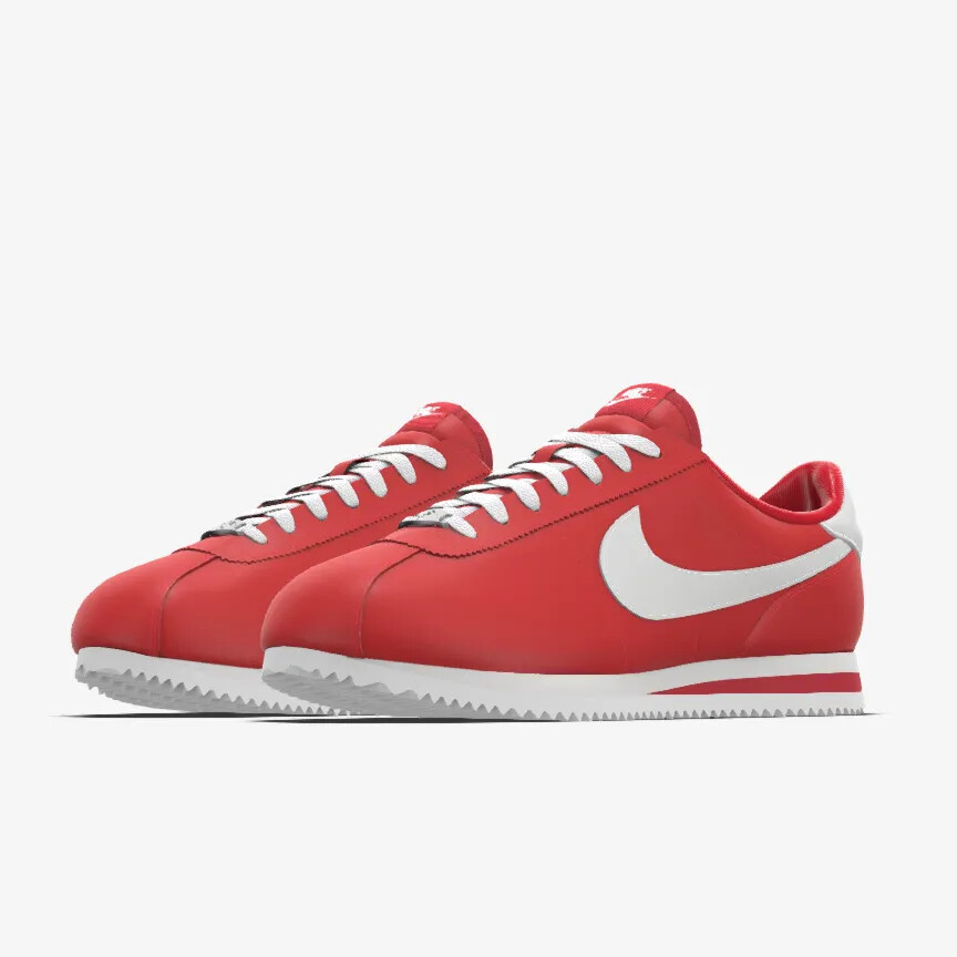 Men's Nike Cortez Prm Leather 2025 Red White Swoosh Nike ID University ...