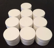 Plastic White Polypro  Double Wall Jar with White Lined Cap  0.5  oz., 1 oz.