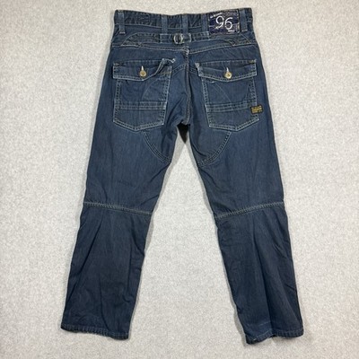 G Star Raw Jeans Mens 31x27 Blue Elwood Heritage Narrow Buckle Back Denim Pants