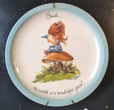 1972 American Greetings GIGI CE Plate Pair "Smile" & "Friends Are Like Flowers"