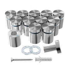 12-Pack Stainless Steel Standoff Screws with Wall 3/4 x 1 / 19mm x 25mm 