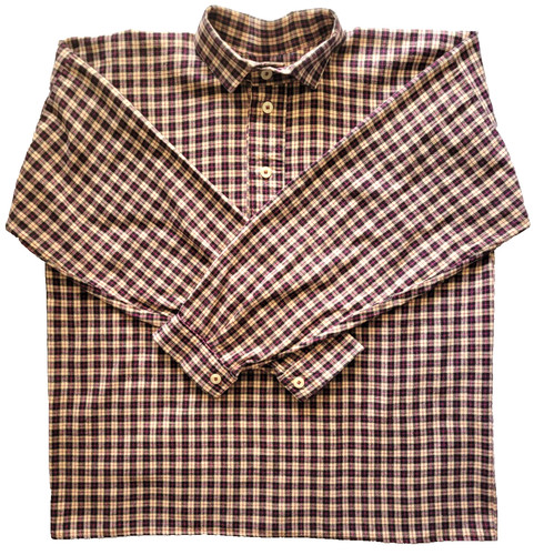 Shirt Mens Victorian Large Cotton 4 Button Reproduction Ecru Black Reenactment