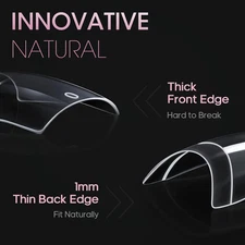 500PCS Short Nail Tips for Acrylic Nails - Clear False Short Artificial Tips ...