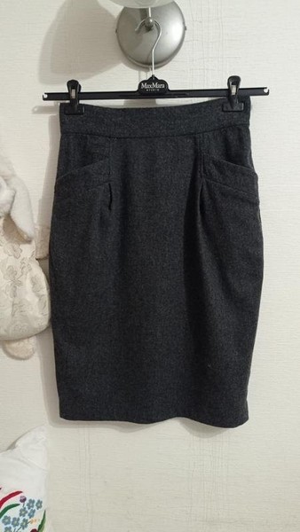 Women French Connection Skirt Grey Wool 38