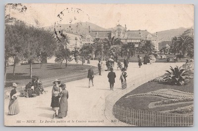 Schönes Frankreich Le Jardin Public et le Casino Gemeinde Postkarte europäische Topographie