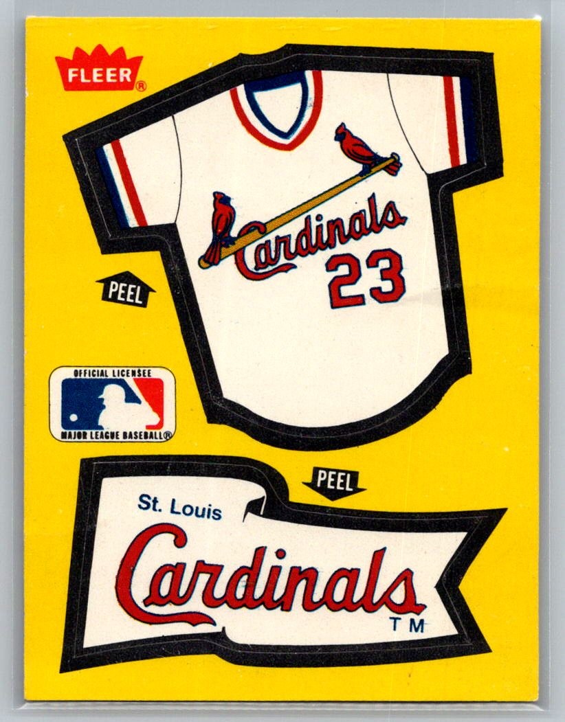1985 Fleer #NNO St. Louis Cardinals Jersey Team Stickers Small Print