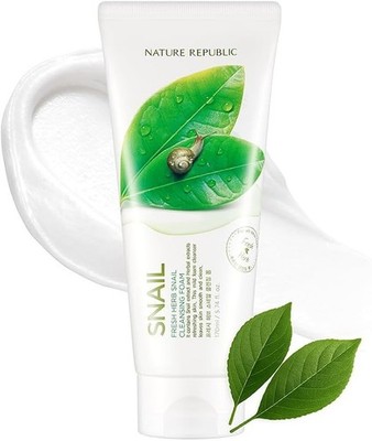 Nature Republic Fresh Herb Snail Cleansing Foam Formulated Gentle 170ml NEW