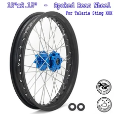 2.15x18 Spoked Rear Wheel Blue Hub Black Rim For Talaria Sting XXX Electric Bike