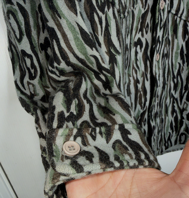 Vtg 80s Men Sz M Woolrich Wool Shadow Bark Button Up Shirt Shacket