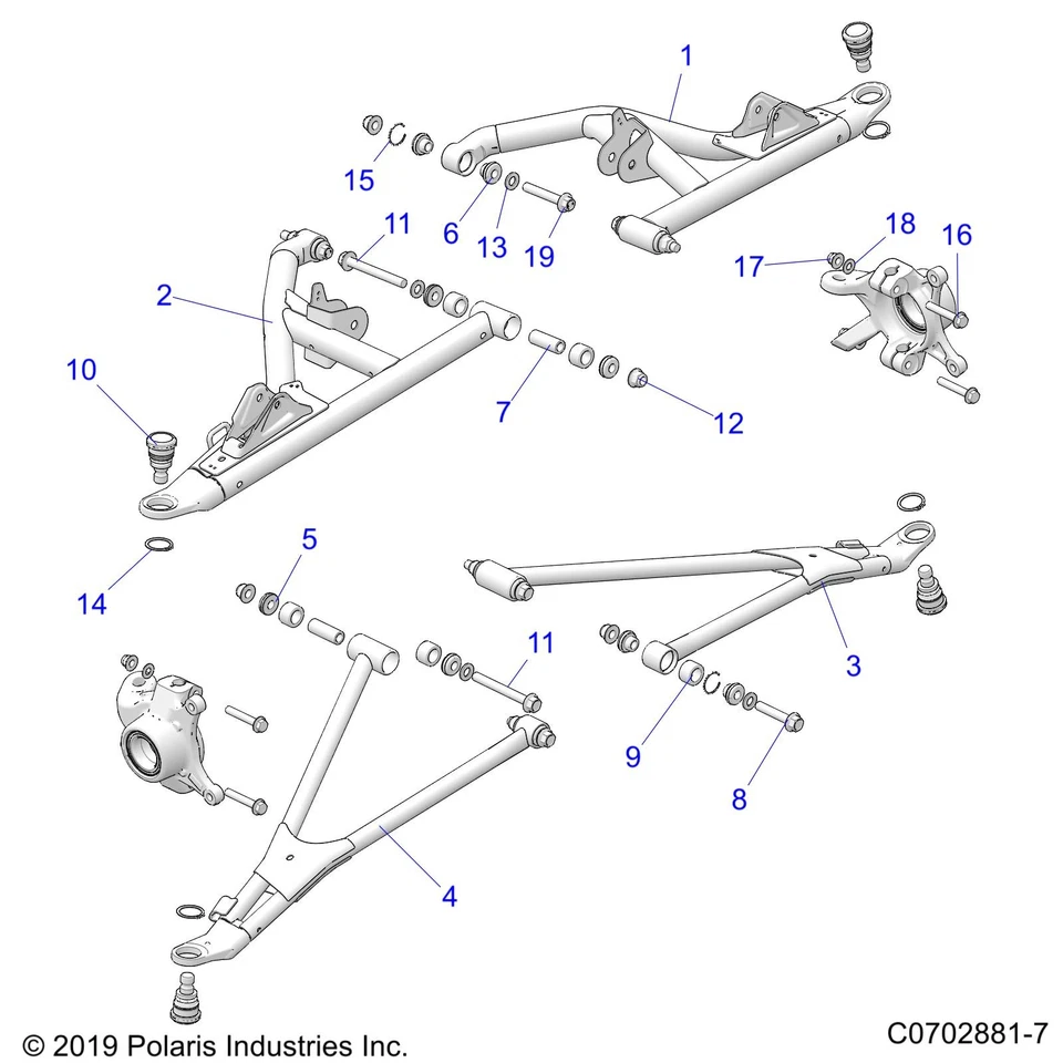 Polaris Control Arm Weld, Lower, Front, Black, Genuine OEM Part 1544336-458 - Image 2 of 2