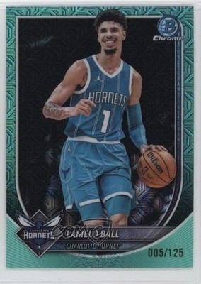 2025 Bowman Chrome Mega Box Aqua Mojo Refractor 5/125 LaMelo Ball #BCV-86 0u8i