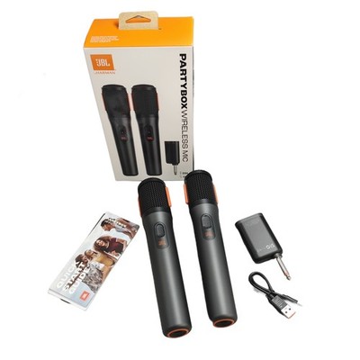 NEW JBL PartyBox Wireless Mic 2x Digital Mics + Dongle 20H Battery