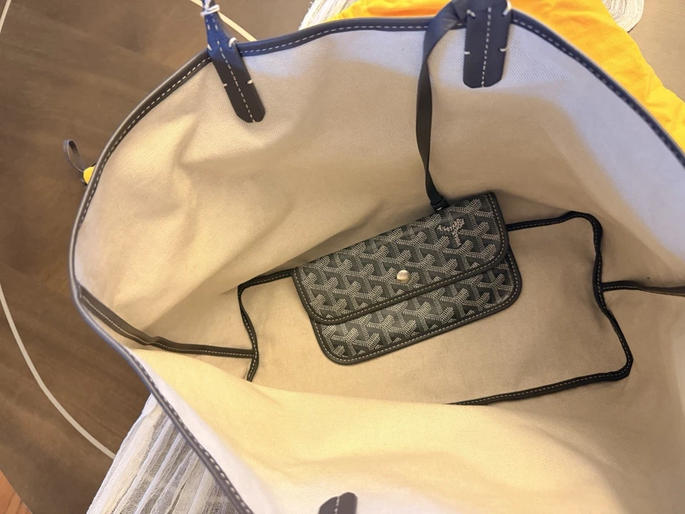 Goyard Saint Louis PM 灰色 Goyardine 帆布托特包 单肩包 手提包 钱包 — 第 3/4 张图片