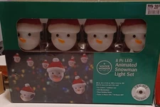 8 Pc Led Animated Snowman Lights With Music
