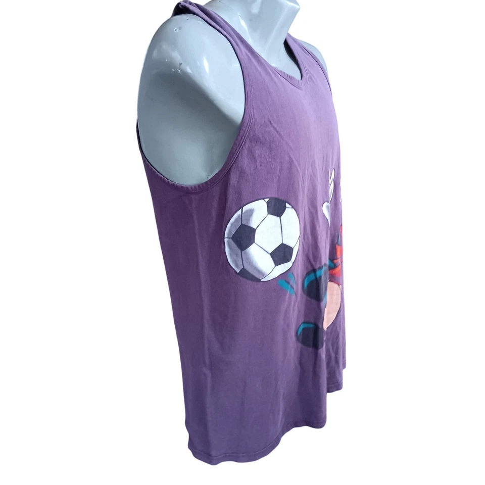 复古大号背心 Mickey Unlimited 紫色足球包裹图形 Jem 1990 年代 — 第 2/4 张图片
