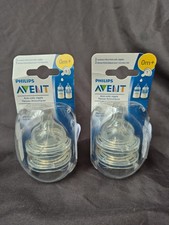2 NEW Philips Avent Slow Flow Anti-Colic Baby Bottle Nipples 0M 2pk 4 nipples