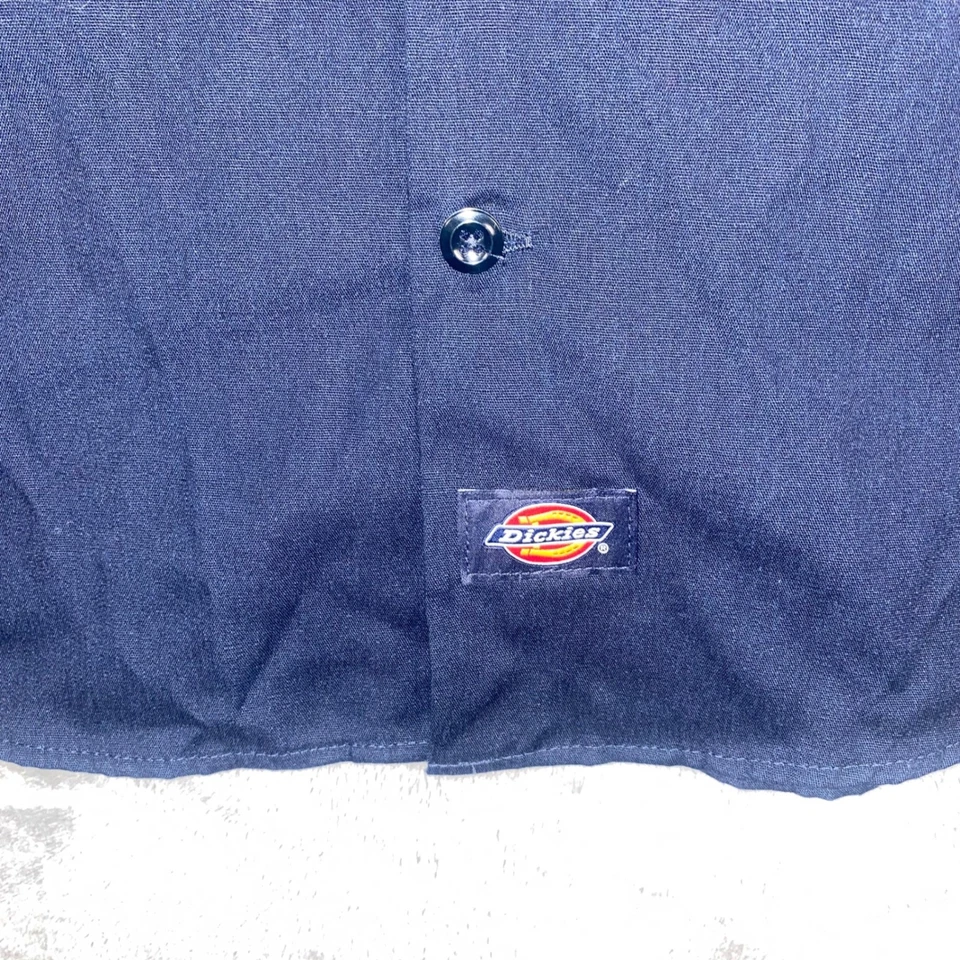 Camisa de Trabajo Dickies Para Hombres Manga Larga Abotonada Gris Marino Panel Bolsillos Talla M Nueva con Etiquetas Foto 2 de 4