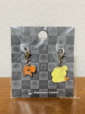 Pokemon Center Original Vulpix Ninetales Metal Charm Key Chain Set of 2