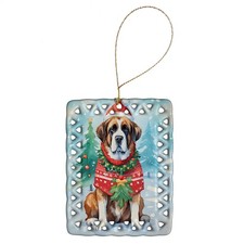 Saint Bernard Christmas Tree Porcelain Ornament DAC3611CO2
