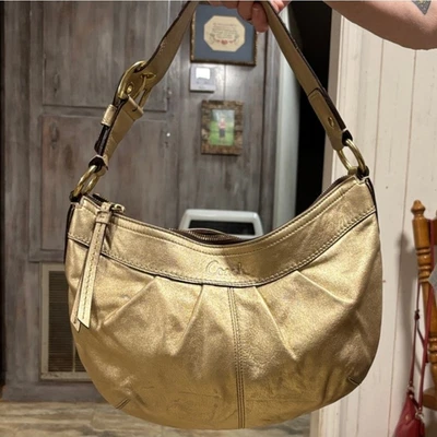Coach Gold Metallic Purse for sale | eBay display picture 3