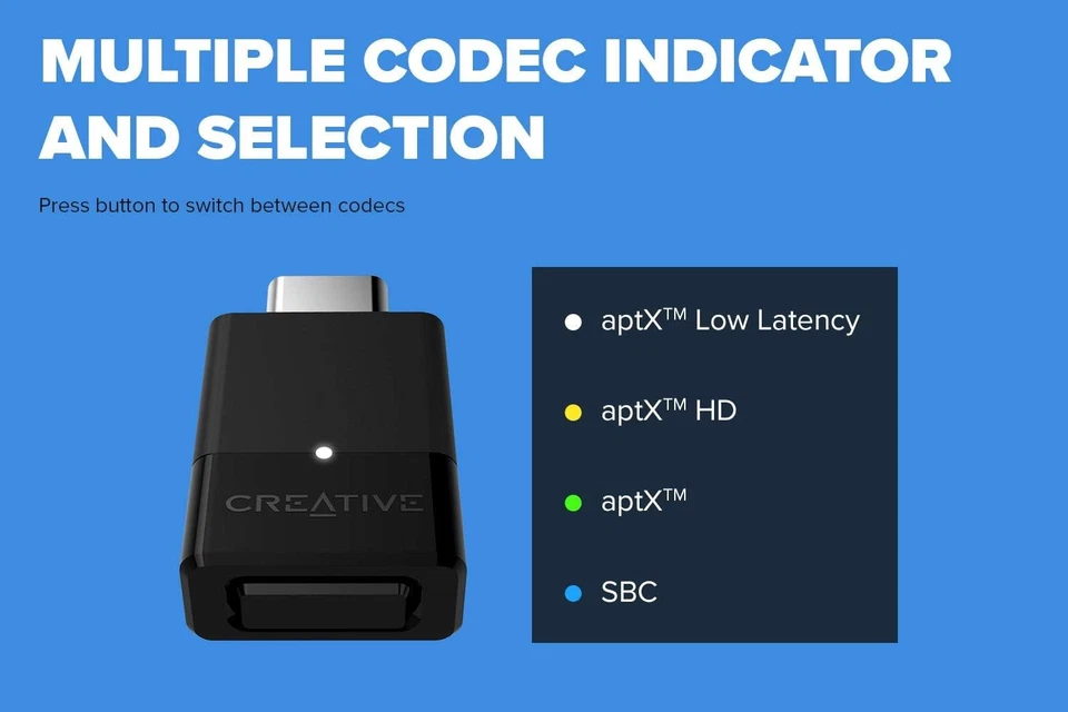 CREATIVE BT-W3 Bluetooth 5.0 USB-C Audio Transmitter Wireless Adapter Dongle - Image 4 of 4