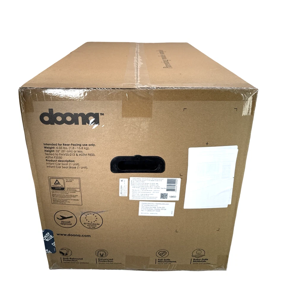 Asiento de coche y cochecito Doona, azul profundo - sistema de viaje todo en uno Foto 3 de 4