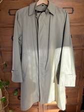 Vintage Browning King Mackintosh Raincoat Men 38L Beige Zip Liner Mod Ivy EUC