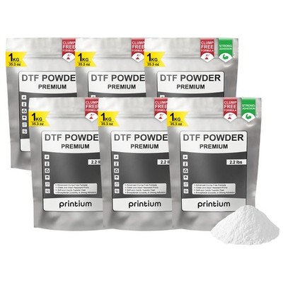 DTF Powder Premium 6 Pack- 13.2 lbs/6KG- Hot Melt Adhesive for DTF Heat Transfer