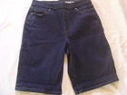 Women's Lands End Navy Blue Bermuda Shorts - Size 12 - cotton blend EUC