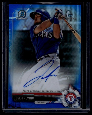 #ad 2017 Bowman Chrome #CPA JT Jose Trevino Prospect Autographs Blue Refractor 150 $25.00
