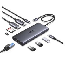 USB C Docking Station Dual Monitor, 10-in-1 Laptop Dock with 2 HDMI