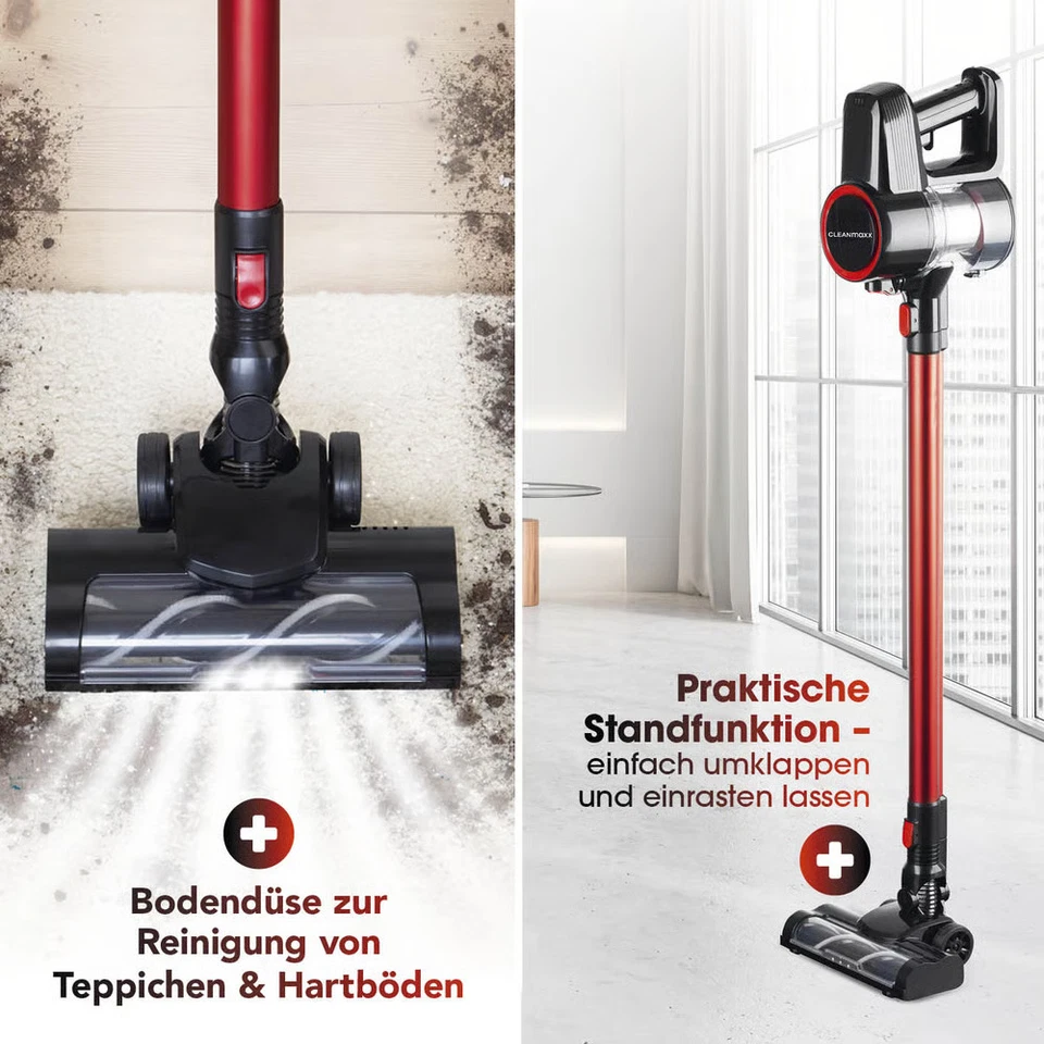 CLEANmaxx Akku Boden Staubsauger kabellos Zyklon Hand Sauger beutellos HEPA - Bild 4 von 4