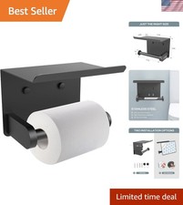 Soporte de papel higiénico con estante adhesivo o tornillo baño papel higiénico rollo H...