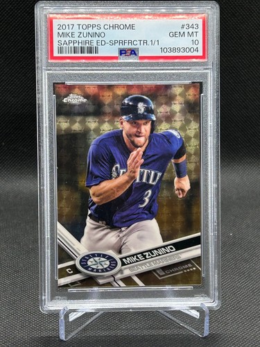 Mike Zunino 2017 Topps Chrome Sapphire Edition SUPERFRACTOR 1/1 PSA 10 Card #343