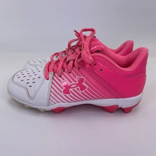 Under Armour Leadoff Low RM Jr. Baseball Cleats White Pink Sz 3.5 Y