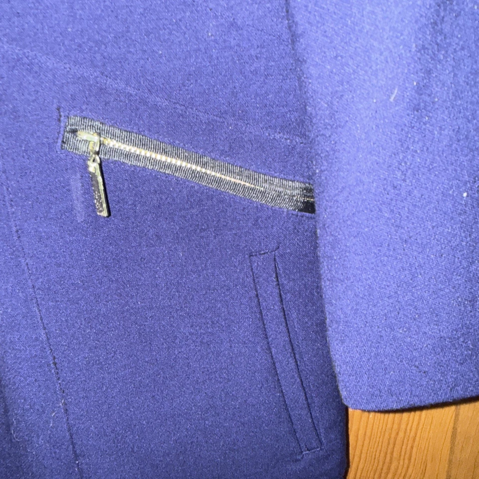 Abrigo para mujer verde con envidia azul marino mezcla de lana-pequeño Foto 3 de 4