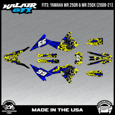 Graphics Kit for Yamaha WR250R WR250X (2008-2021) Revolt Series - YELLOW