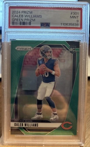 2024 Panini Prizm Green Prizm #301 Caleb Williams Rookie RC PSA 9 Low POP! 💎