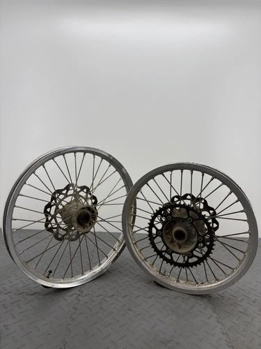 SUZUKI RMZ 250 2007 FRONT & REAR WHEEL RIM PAIR SET (FRONT WHEEL BENT)