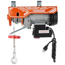 CREWORKS Electric Hoist Winch Lifting Engine Ceiling Pulley Overhead Crane 1150W