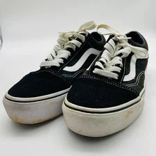 VANS Old Skool Sneakers Mens 7 Black Suede White Skater Y2K Classic