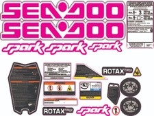 SEADOO SPARK 3 UP 2015 - 2022 Graphics / Decal / Sticker Kit PINK CUSTOM