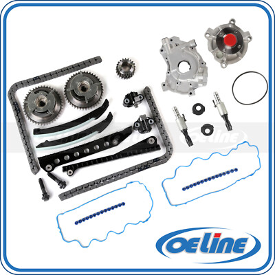 Timing Chain Kit Cam Phaser VCT Selenoid Oil Water Pump for 04-06 Ford 5.4L 24V