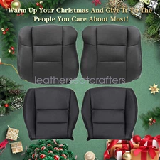 Driver & Passenger Bottom & Top Leather Seat Cover For 2007-2012 Acura RDX Black