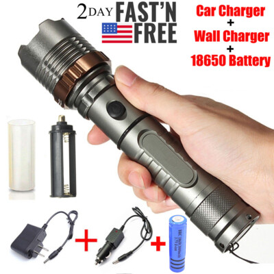 Camping Torch Super Bright 45000LM Flashlight Zoomable High Lumens Rechargeable