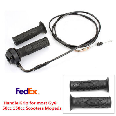 Pair Handle Grip Scooter Accessories For GY6 125-150CC Throttle Line Assembly