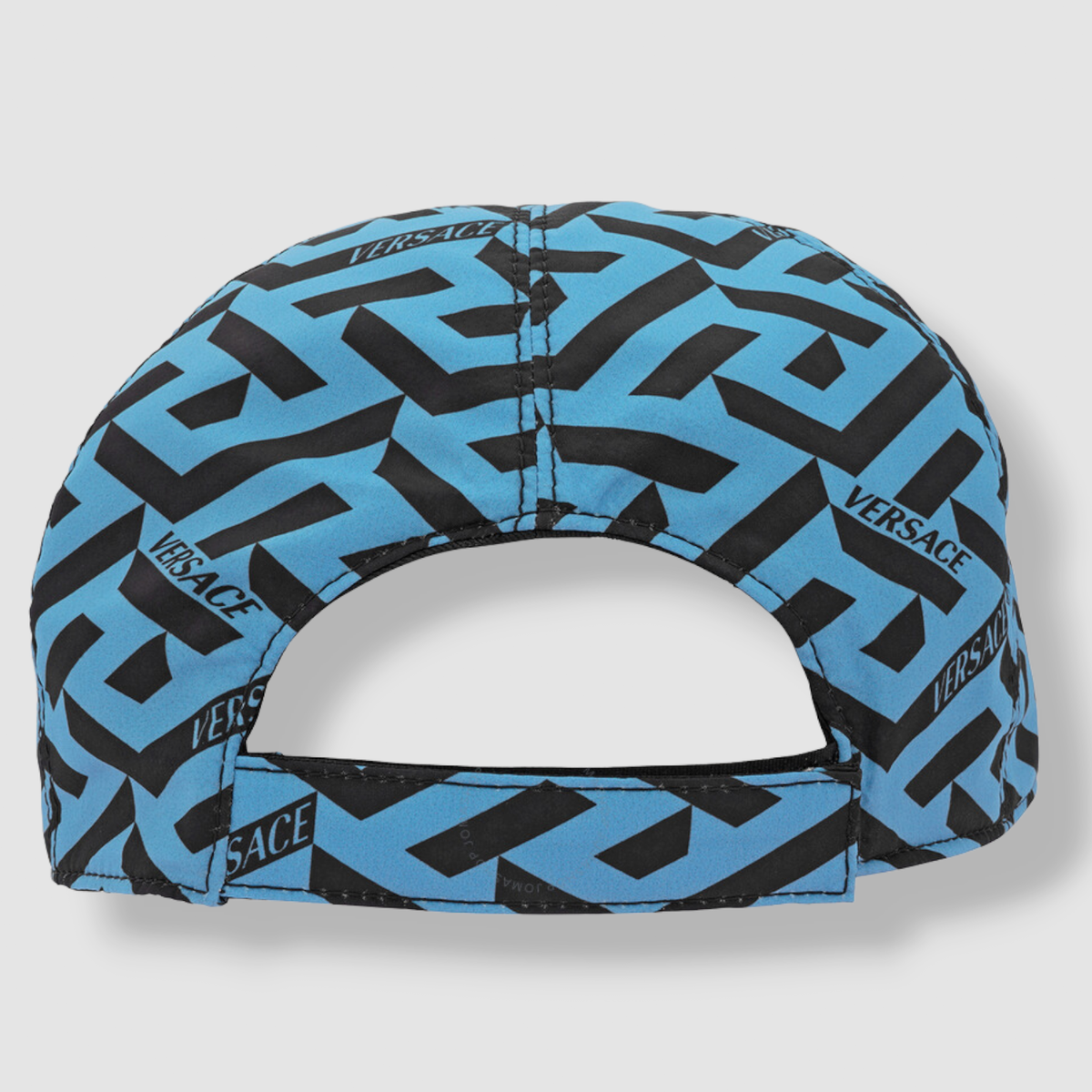 $475 Versace Men Blue Geometric Logo Print Baseball Cap Hat  display picture 1