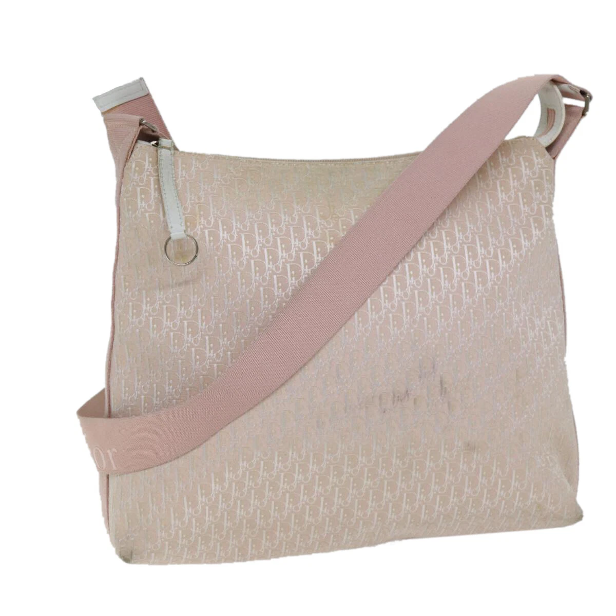 Sac bandoulière Christian Dior trotteur toile rose authentique ep4417