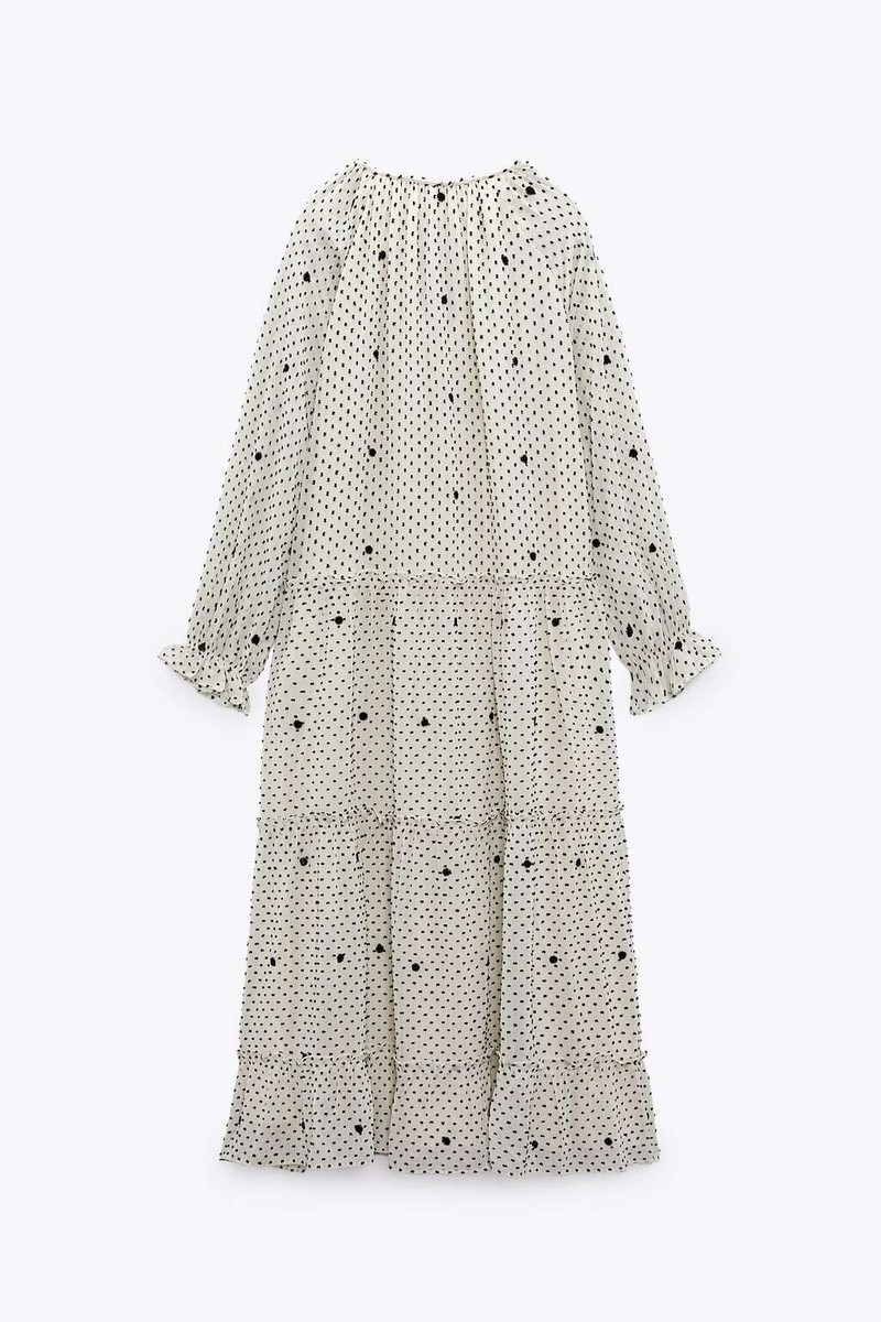 dotted mesh midi dress zara ZARA XS,S,L, DOTTED MESH PRINTED MIDI/MAXI DRESS 5598/029 NWT RUN BIG
