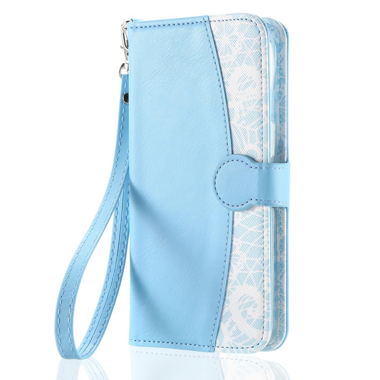 iPhone 16 Smartphone Case Cute Notebook Type with Strap Mirror Magnetic Lac 228-image
